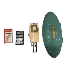 Vintage Singer Buttonholer, Accessories, And Case